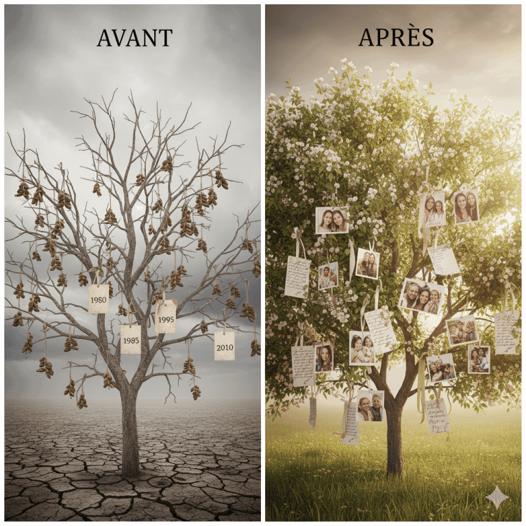Transformez votre arbre généalogique en récit captivant. Découvrez comment passer des dates aux destins et donner vie à l'histoire familiale de vos ancêtres.